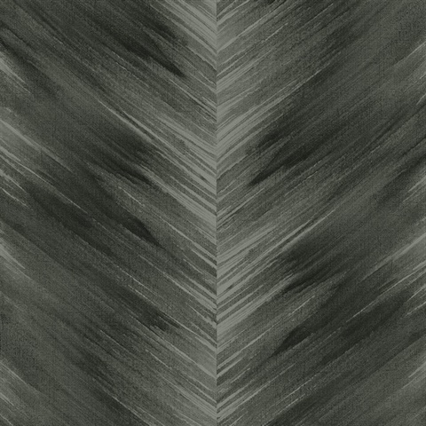 Washed Chevron Chevron Charcoal Peel and Stick Wallpaper