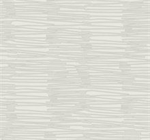 Water Reed Thatch Dove & Silver Textured Stripes Wallpaper