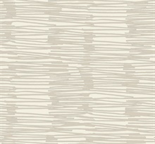 Water Reed Thatch Linen & Silver Textured Stripes Wallpaper