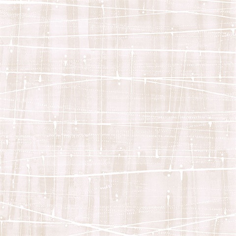 Watercolor Abstract Lined Splatter Pale Pink & Beige Wallpaper