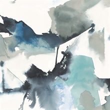 Watercolor Block Abstract Blue Lagoon Peel and Stick Wallpaper