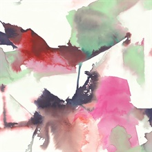 Watercolor Block Abstract Fuchsia & Mint Green Peel and Stick Wallpape