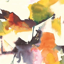 Watercolor Block Abstract Persimmon & Plum Peel and Stick Wallpaper