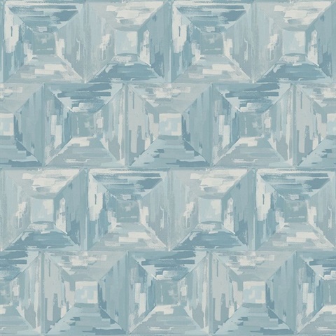Watercolor Blocks Sky Blue Wallpaper