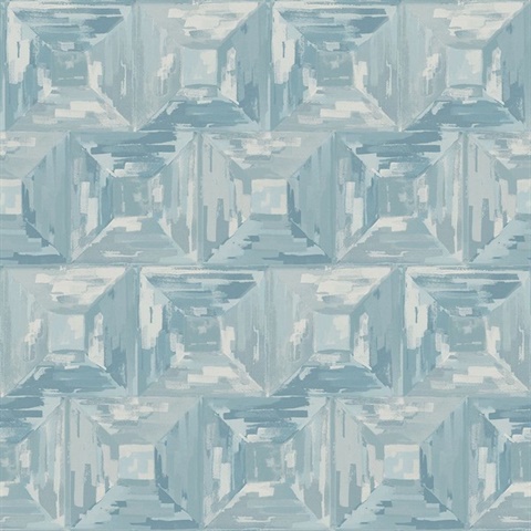 Watercolor Blocks Sky Blue Wallpaper