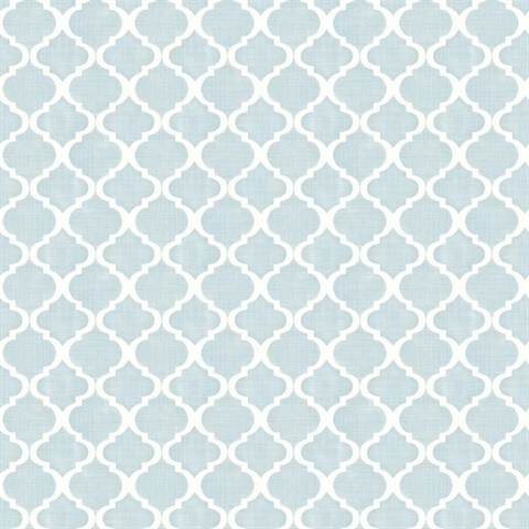 Watercolor Blue Quatrefoil