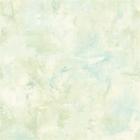 Watercolor Brush Strokes Turquoise & Green Wallpaper