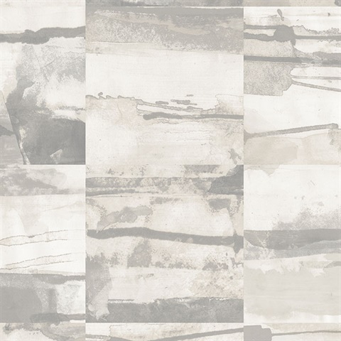 Watercolor Collage Strips Grey Wallpaper