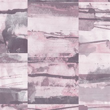 Watercolor Collage Strips Pink & Grey Wallpaper