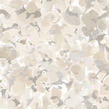 Watercolor Floral Beige & Taupe Wallpaper