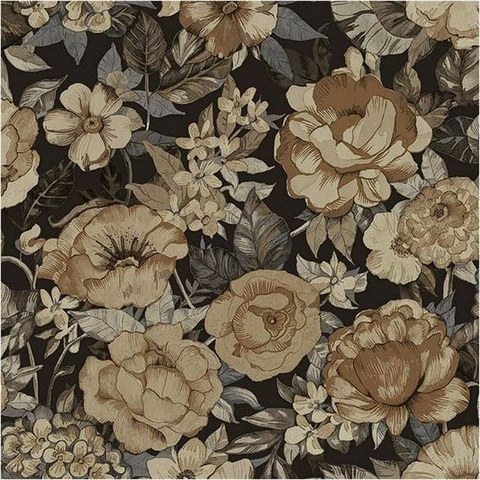 Watercolor Floral Garden Floral Neutral & Wrought Iron Peel and Stick 