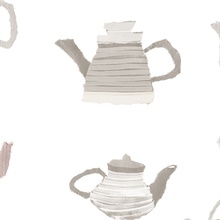 Watercolor Pink Teapots Wallpaper