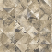 Watercolor Prisms Brown, Grey & Black Wallpaper