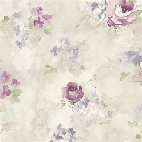 Watercolor Roses Multicolored Wallpaper