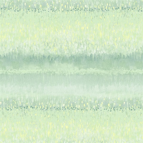 Watercolor Splatter Horizontal Stripes Green Wallpaper