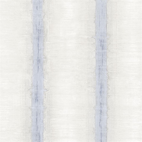 Watercolor Stripes Grey &  Pale Blue Wallpaper