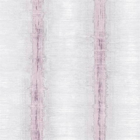 Watercolor Stripes Pink & Grey Wallpaper