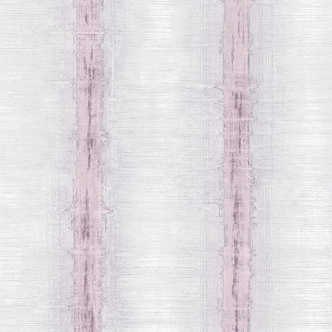 Watercolor Stripes Pink & Grey Wallpaper