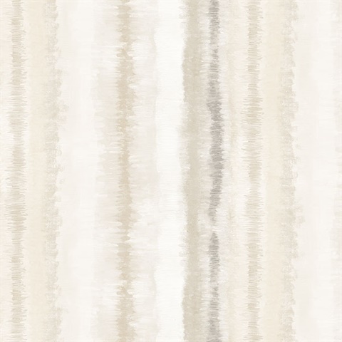 Watercolor Vertical Stripes Beige & Taupe Wallpaper