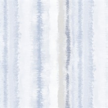 Watercolor Vertical Stripes Blue & Grey Wallpaper