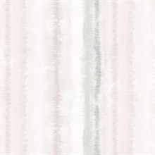 Watercolor Vertical Stripes Pink & Grey Wallpaper