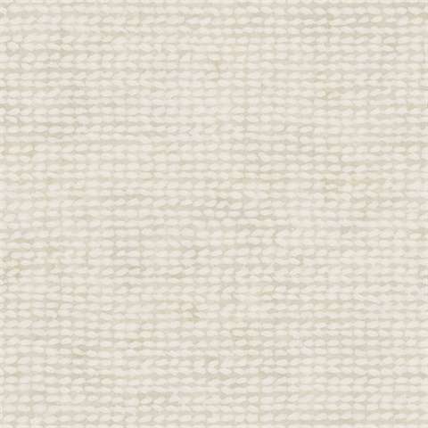 Wellen Cream Abstract Rope Texture Horizontal Stripe Wallpaper