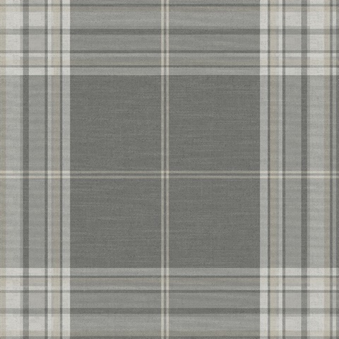 Westley Grey Plaid Wallpaper