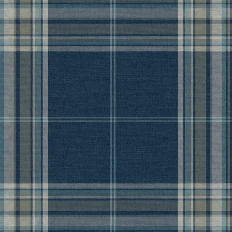 Westley Navy Plaid Wallpaper