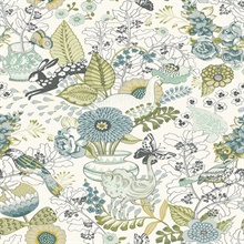 Whimsy Green Fauna Wallpaper