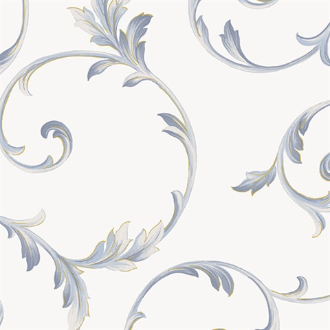 White and Blue Alexa Large Scroll