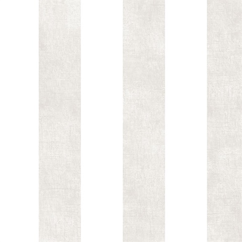 White and Taupe Vertical 2.5in Stripe with Texture Prepasted Wallpaper
