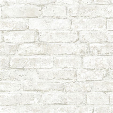 White Arlington White Brick Wallpaper