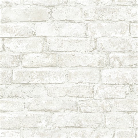 White Arlington White Brick Wallpaper