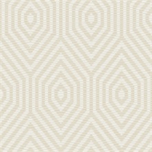 White & Beige Commercial Hexagon Geometric Wallpaper
