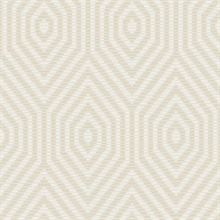 White & Beige Commercial Hexagon Geometric Wallpaper