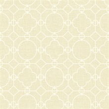 White & Beige Commercial Lattice Wallpaper