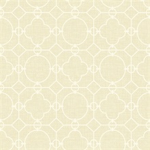 White & Beige Commercial Lattice Wallpaper