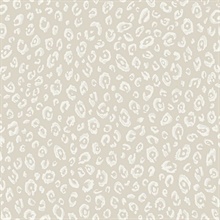 White & Beige Commercial Leopard Wallpaper