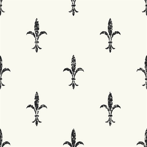 White & Black Fleur De Lis Wallpaper