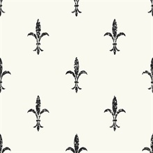 White &amp; Black Fleur De Lis Wallpaper