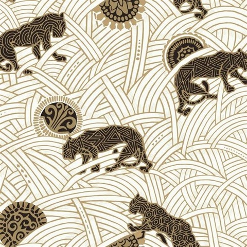 White Black Gold Tibetan Tigers Wallpaper