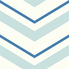 White & Blue Commercial Chevron Wallpaper