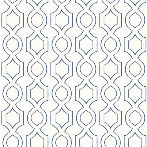 White & Blue Commercial Handdrawn Geometric Wallpaper