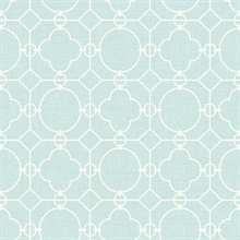 White & Blue Commercial Lattice Wallpaper