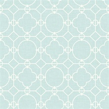 White & Blue Commercial Lattice Wallpaper