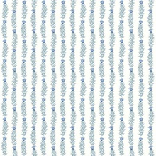 White & Blue Eden Vertical Leaf Stripe Wallpaper