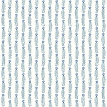 White & Blue Eden Vertical Leaf Stripe Wallpaper