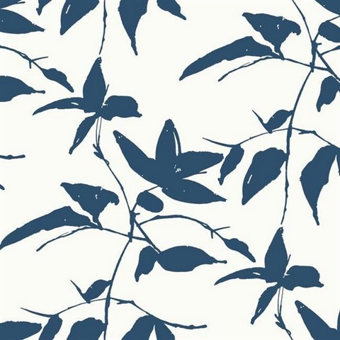 White Blue Persimmon Leaf Wallpaper