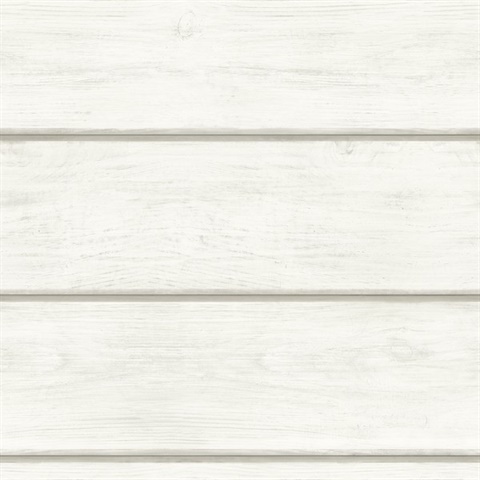 White Cassidy White Wood Planks Wallpaper