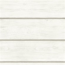 White Cassidy White Wood Planks Wallpaper